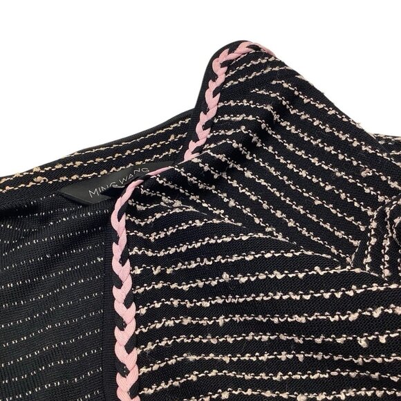 Ming Wang Black/Pink Cardigan Open Blazer Womens Size PL 100% Filament Acrylic - Picture 12 of 13